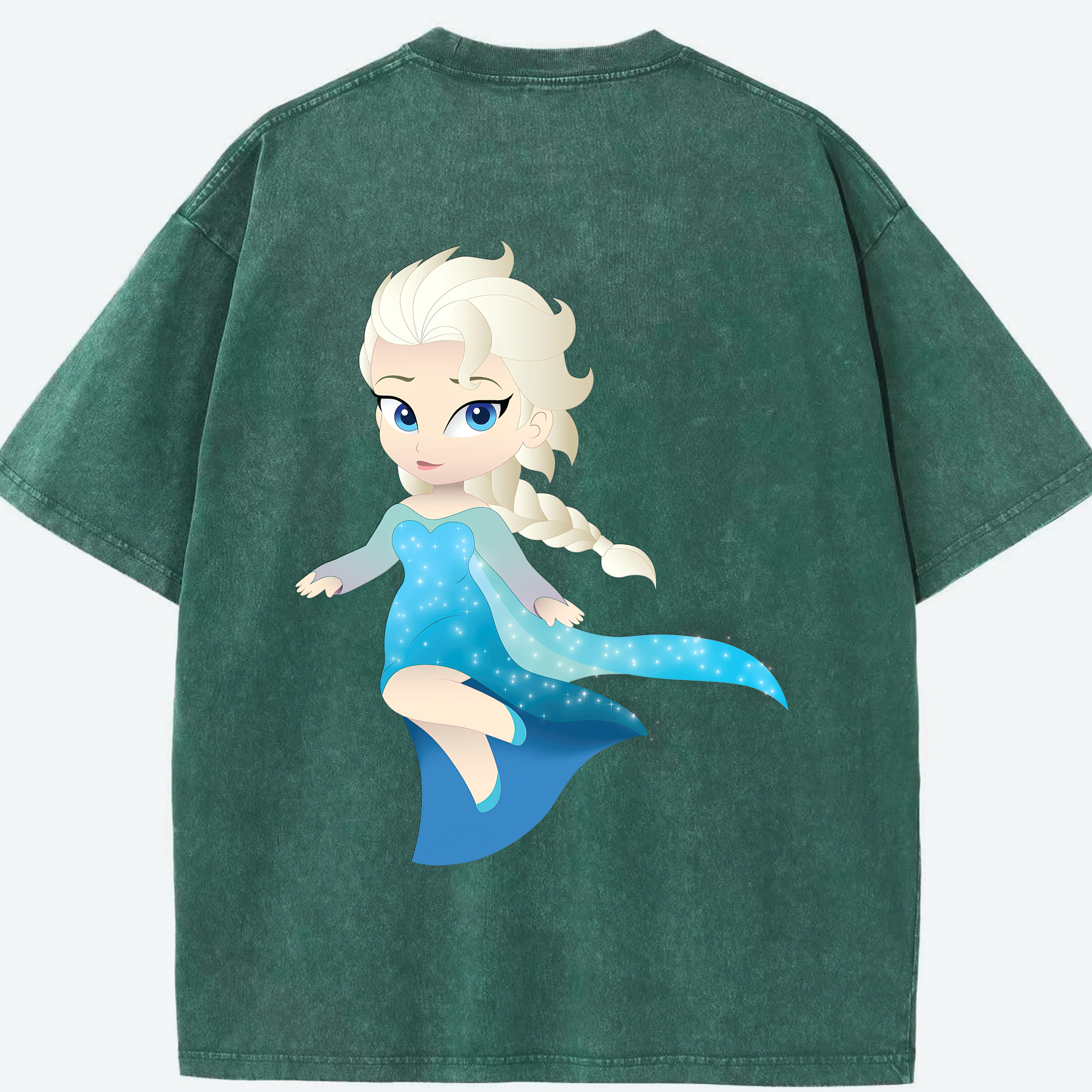（画像用） アナと雪の女王 アンナ エルサ Frozen Anna Elsa 綿100% ヴィンテージ風 半袖Tシャツ（背面プリント）